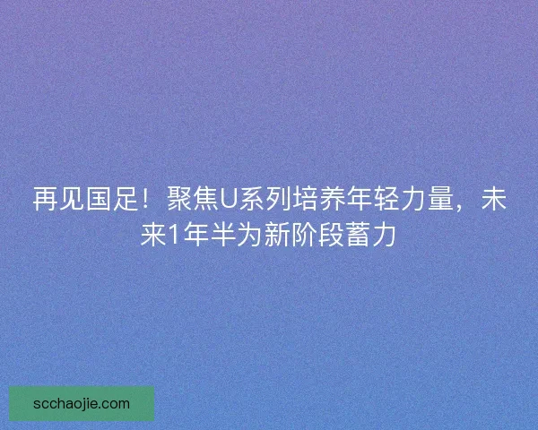 再见国足！聚焦U系列培养年轻力量，未来1年半为新阶段蓄力
