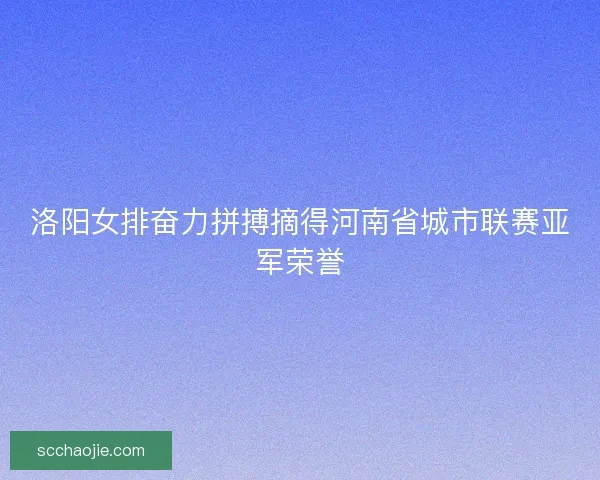 洛阳女排奋力拼搏摘得河南省城市联赛亚军荣誉